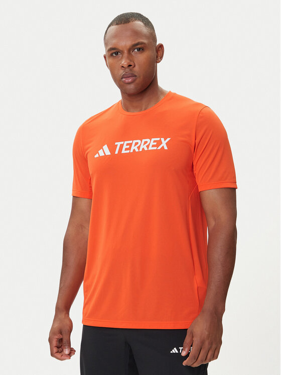 adidas T-Shirt Terrex Multi Climacool Logo Tech JI9236 Pomarańczowy Regular Fit miniaturka