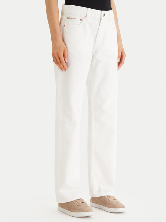 Calvin Klein Jeans Jeansy LV047F717G Écru Straight Fit