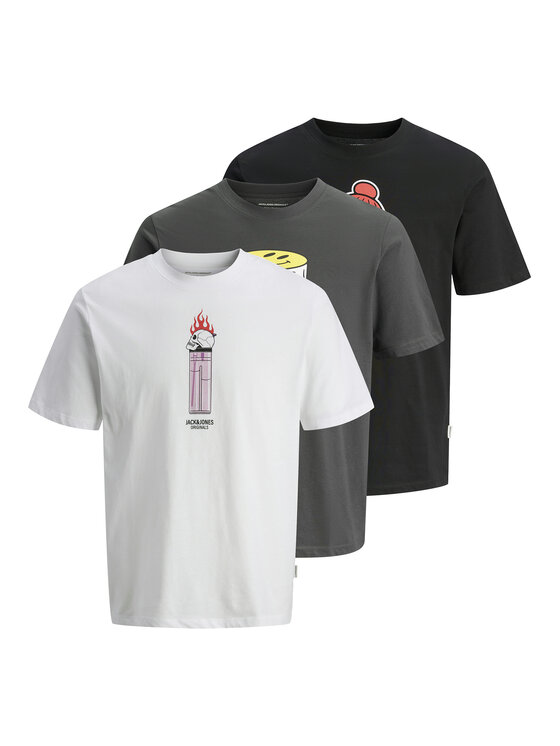 Jack & Jones Komplet t-shirtów Holiday Skull 12294420 Kolorowy Regular Fit