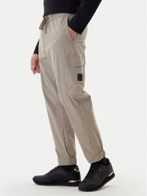 BOSS Spodnie materiałowe T_Urbanex-Cargolight 50508339 Zielony Tapered Fit