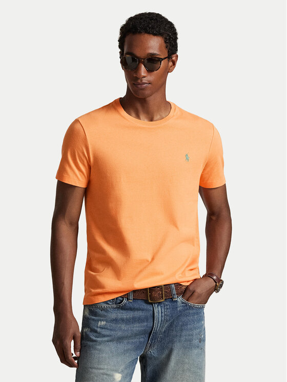 Polo Ralph Lauren T-Shirt 710671438457 Pomarańczowy Custom Slim Fit