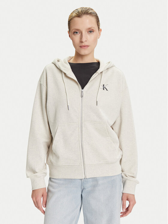 Calvin Klein Jeans Bluza Monologo LV047B270G Beżowy Regular Fit