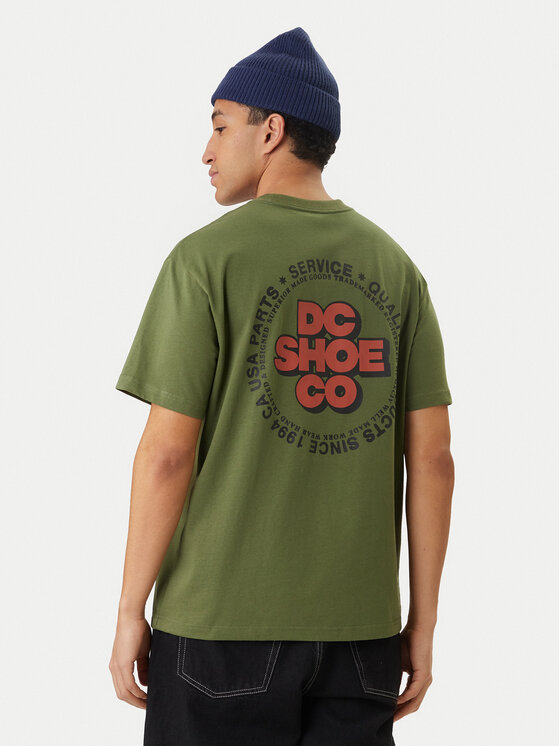 DC Shoes T-Shirt Work Circle EDYZT04369 Zielony Regular Fit