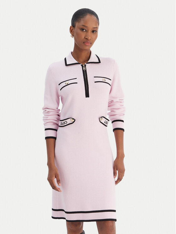Liu Jo Sport Sukienka dzianinowa TF5251 MS59L Różowy Regular Fit