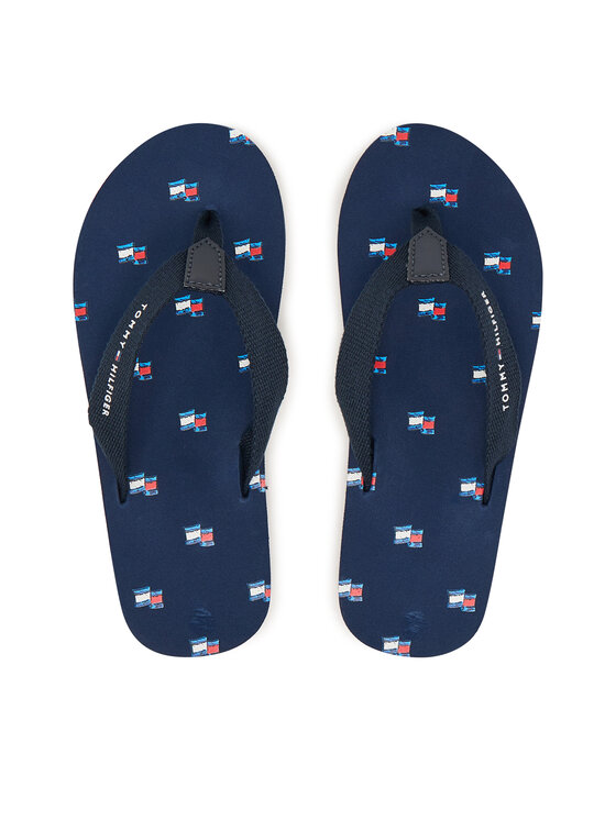 Tommy Hilfiger Klapki T3X8-34409-0058 Niebieski