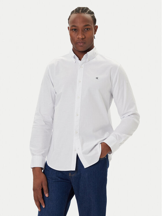 Calvin Klein Jeans Koszula Oxford Classic LV140EM125 Biały Regular Fit