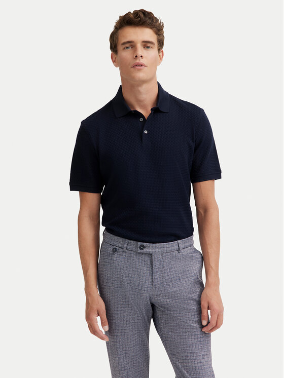 Bugatti Polo 8150-75104C Granatowy Regular Fit