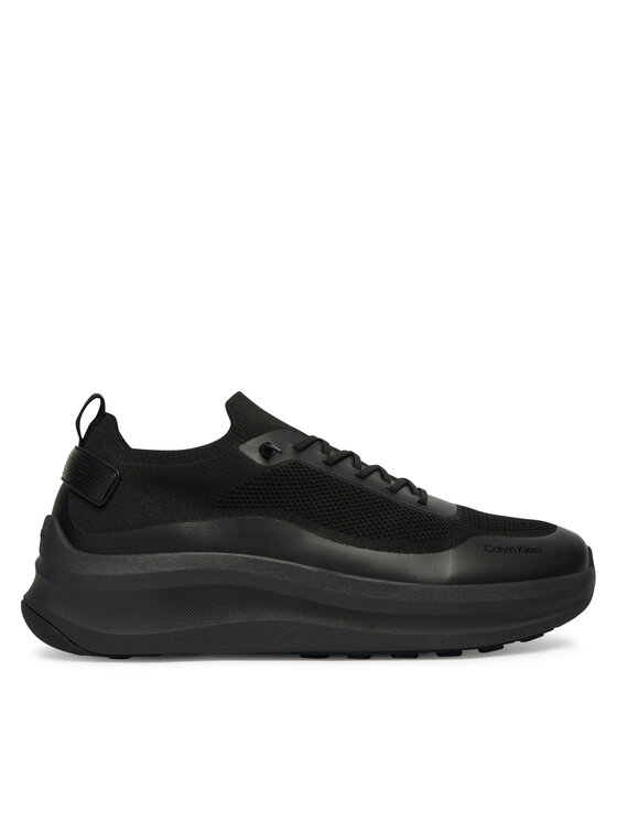 Calvin Klein Sneakersy Chunky Runner Lace Up Sock Knit YM0YM01457 Czarny
