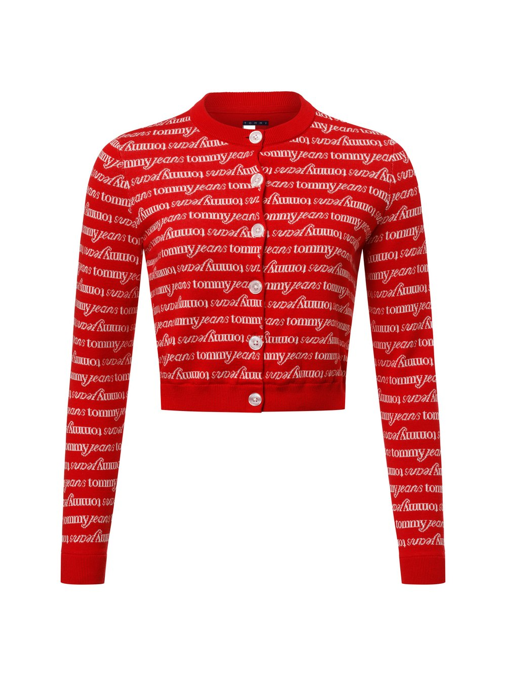 Tommy Jeans Kardigan damski Kobiety Bawełna czerwony|biały, XS