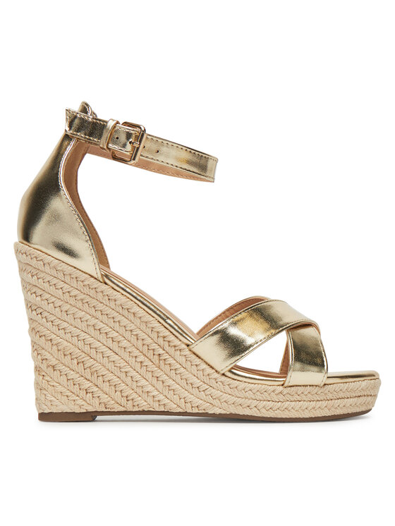 ONLY Shoes Espadryle Onlamelia-18 Pu Foil Wedge 15335554 Złoty