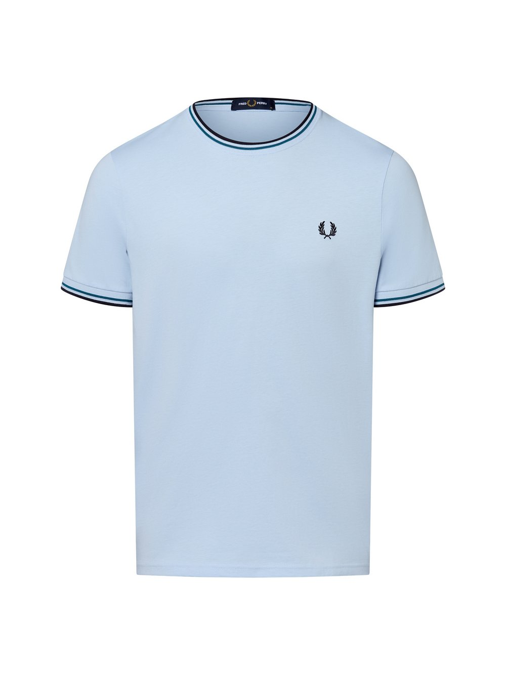 Fred Perry T-shirt męski Mężczyźni Bawełna niebieski jednolity, XL