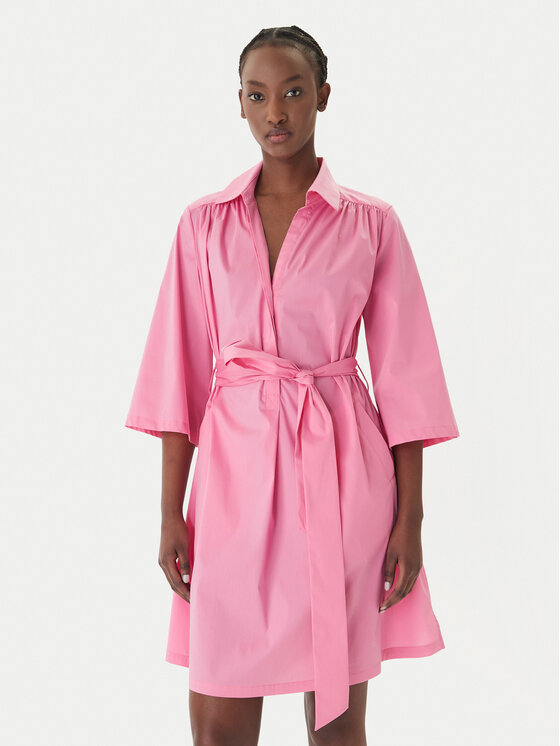 LOLA CASADEMUNT Sukienka koszulowa LS2616140 Różowy Relaxed Fit