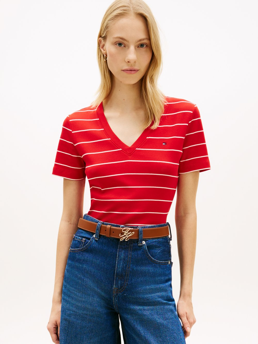 Tommy Hilfiger Koszulka damska Kobiety Bawełna czerwony, M
