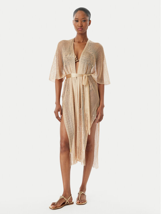 Selmark Kimono BO997 Złoty Regular Fit