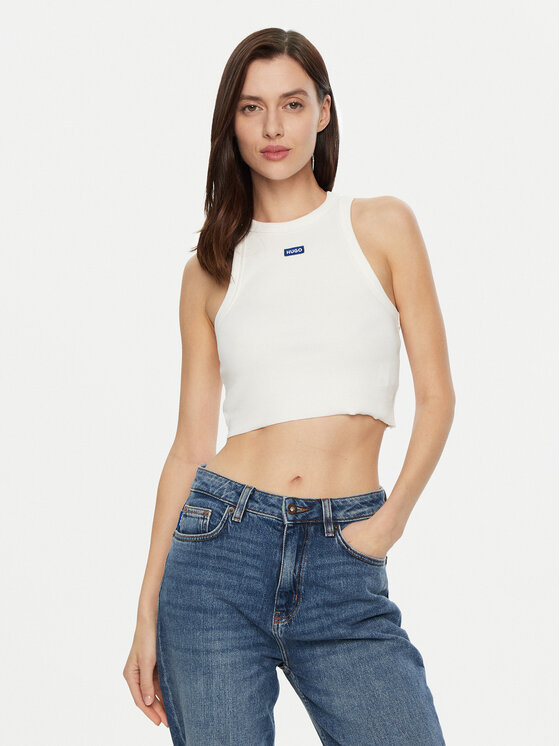HUGO Top Baby 50511450 Biały Slim Fit