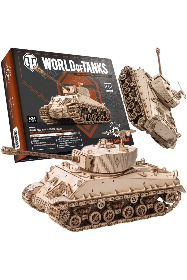 Puzzle Drewniane 3D - M4A3E8 Sherman