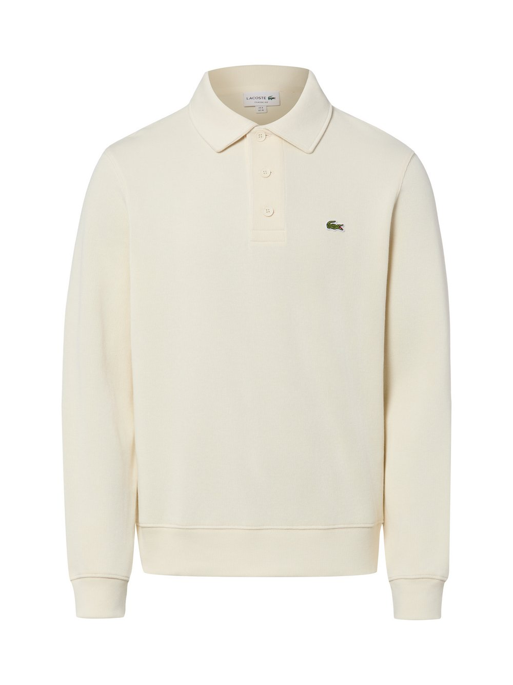 Lacoste Męska bluza polo Mężczyźni Bawełna beżowy|biały, 4