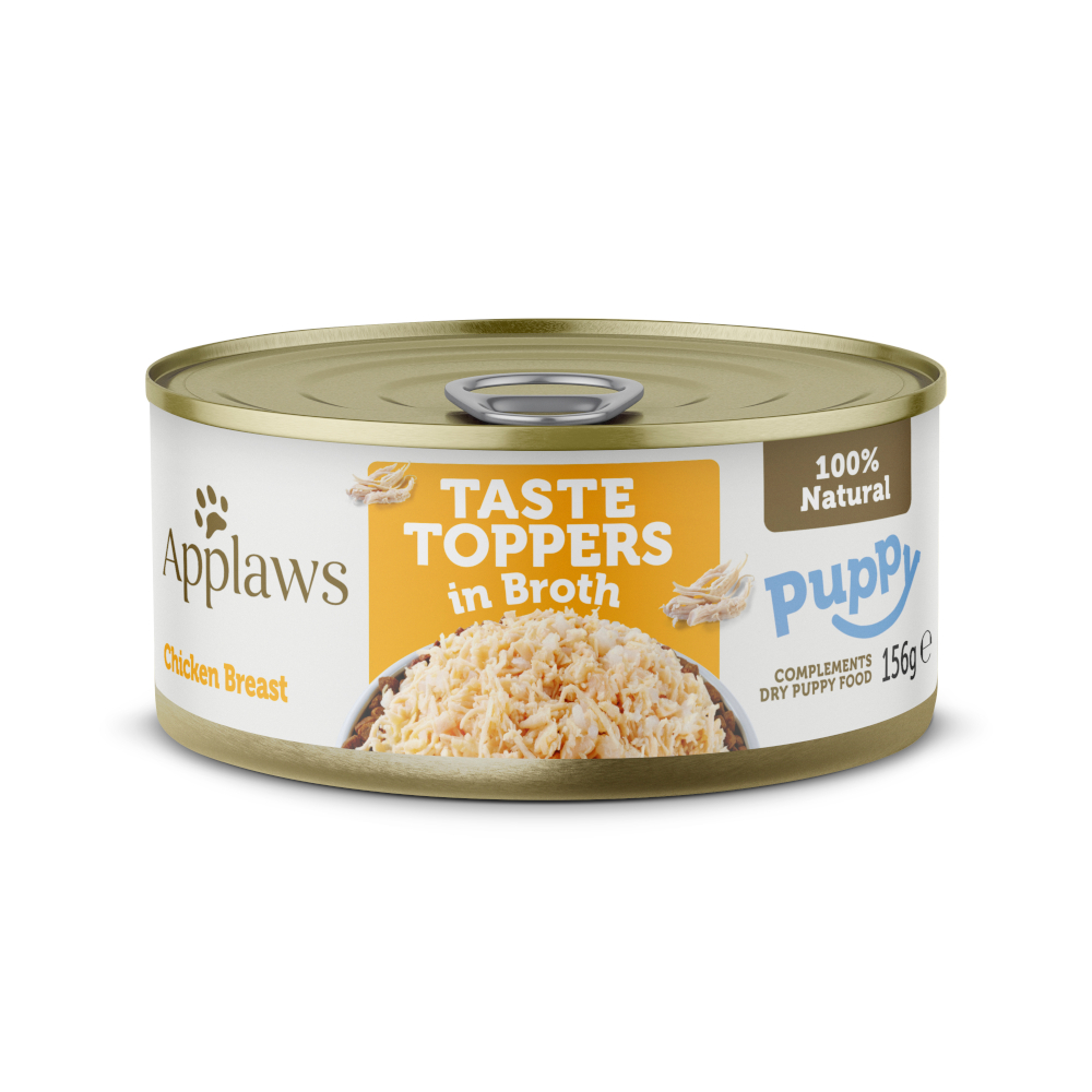 Megapakiet Applaws Puppy Taste Toppers w bulionie, 24 x 156 g - Pierś z kurczaka