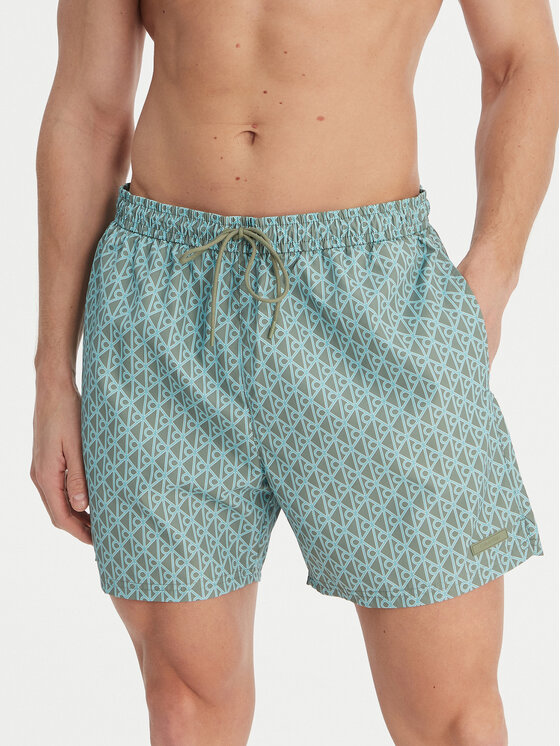 Calvin Klein Swimwear Szorty kąpielowe LV00N61027 Zielony Regular Fit
