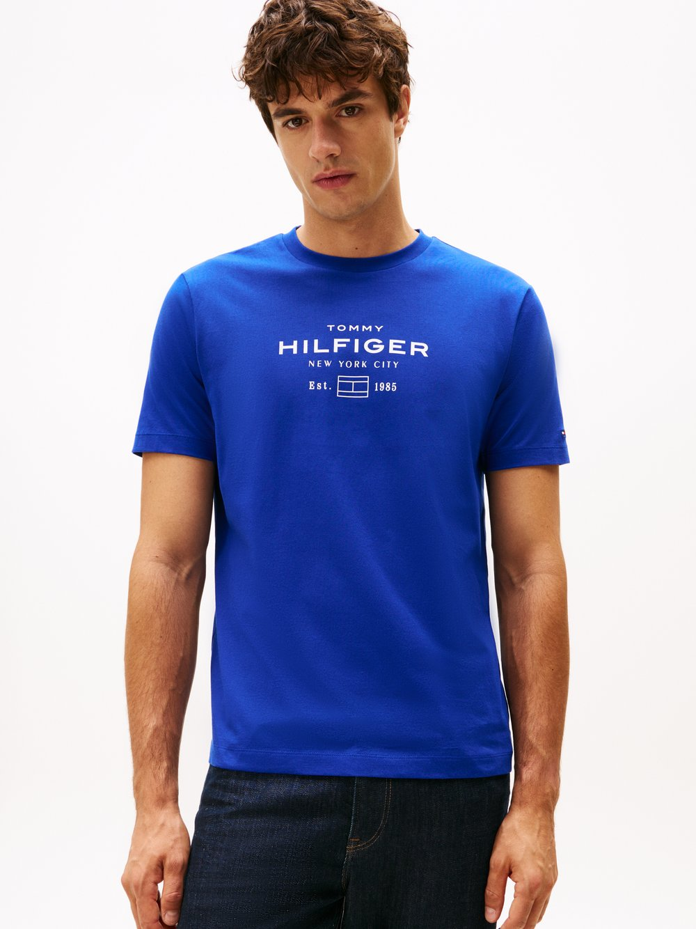Tommy Hilfiger Koszulka męska Mężczyźni Bawełna niebieski, L