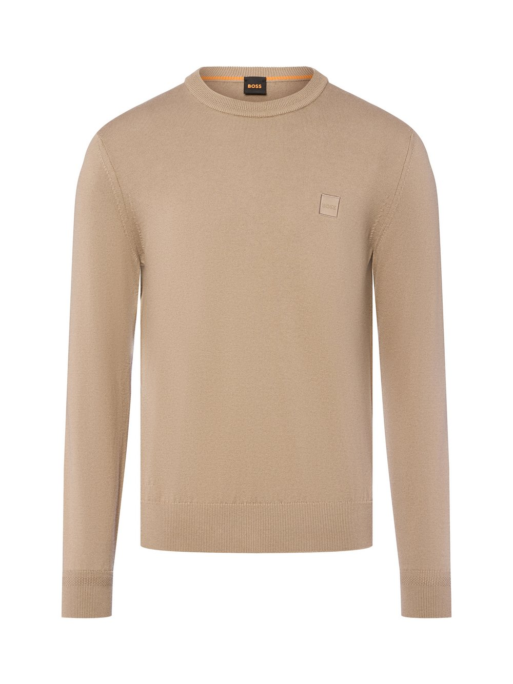 BOSS Orange Męski sweter z dzianiny z zawartością kaszmiru - Kanovano Mężczyźni Bawełna brązowy|beżowy, XL