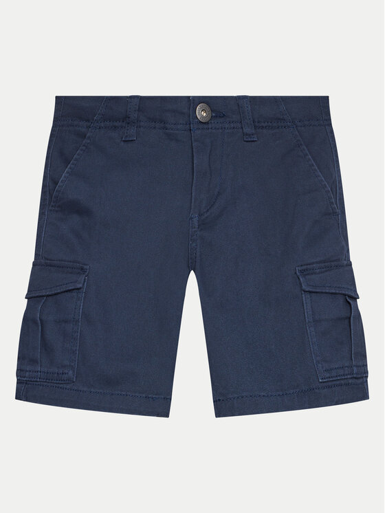 Jack & Jones Junior Szorty materiałowe 12182856 Granatowy Cargo Fit