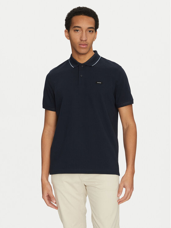 Calvin Klein Polo K10K114141 Granatowy Regular Fit