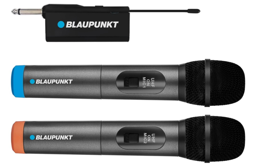 Mikrofony bezprzewodowe Blaupunkt UHF WM60UDB Czarne