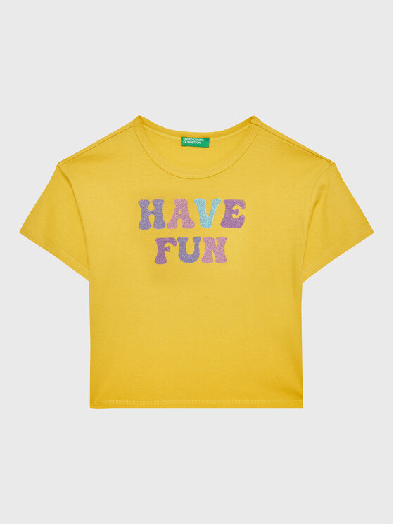 United Colors Of Benetton T-Shirt 3096C10AV Żółty Regular Fit