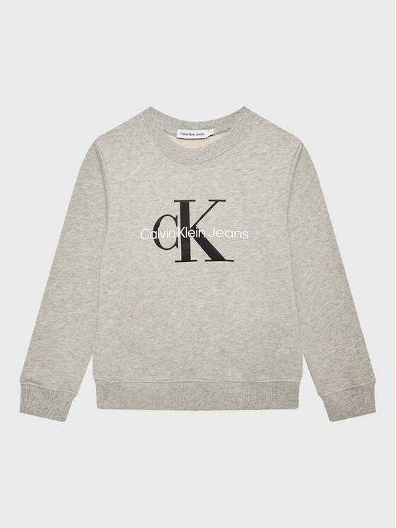 Calvin Klein Jeans Bluza Monogram Logo IU0IU00265 Szary Regular Fit