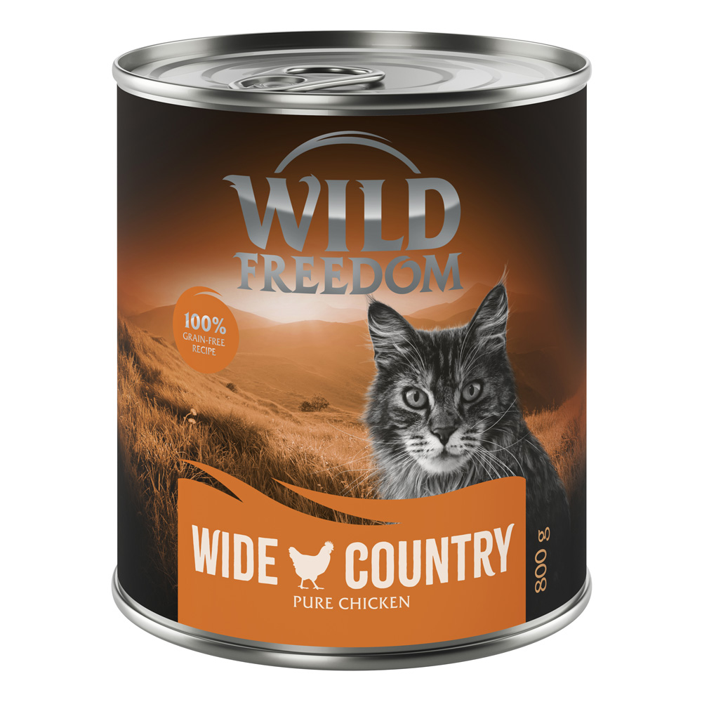 Korzystny pakiet Wild Freedom Adult, 12 x 800 g - bezzbożowa receptura - Wide Country - Czysty kurczak