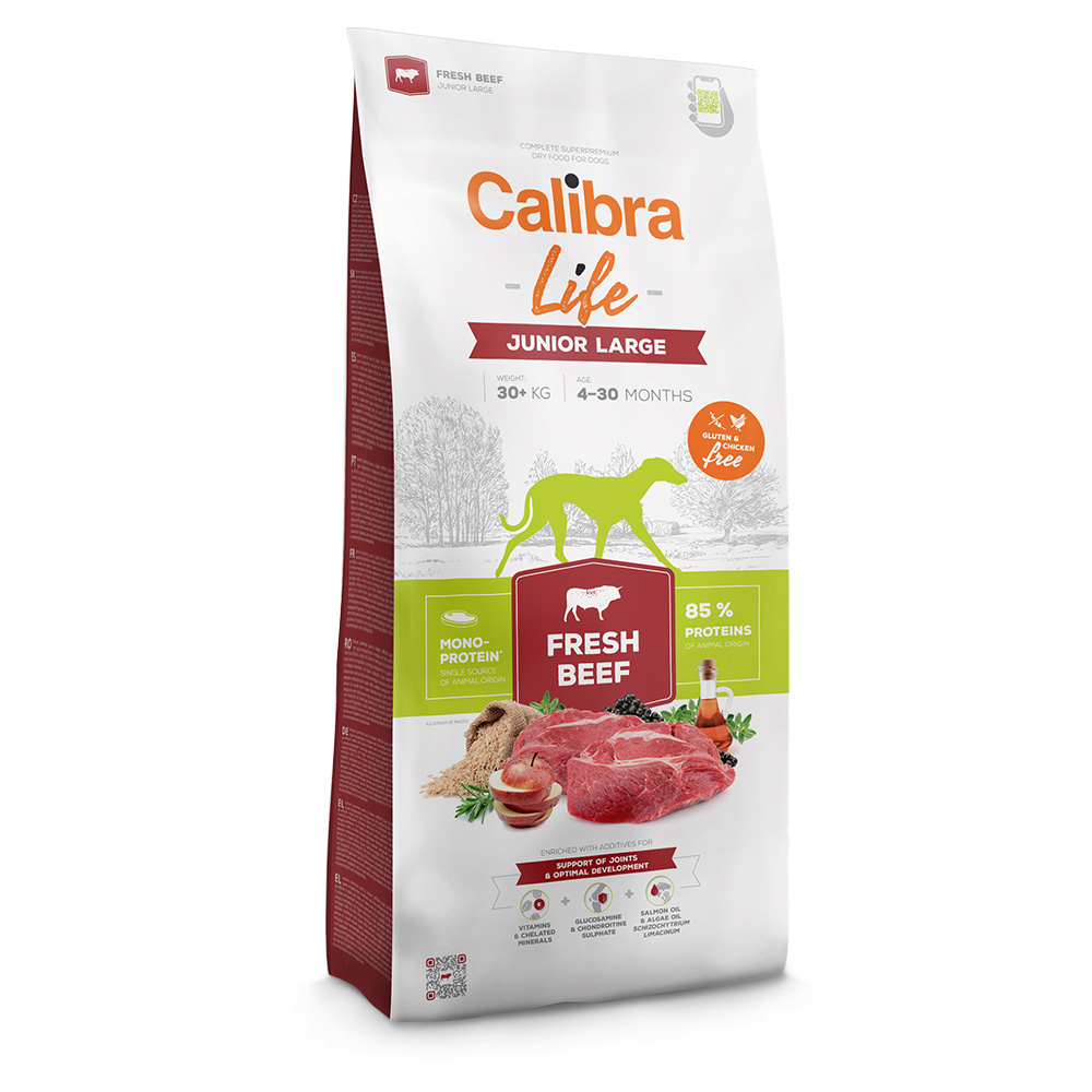 Calibra Life Junior Large Breed, ze świeżą wołowiną - 2 x 12 kg