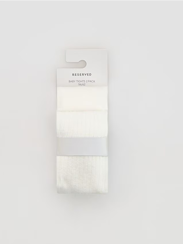Reserved - Rajstopy z szelkami 2 pack - złamana biel
