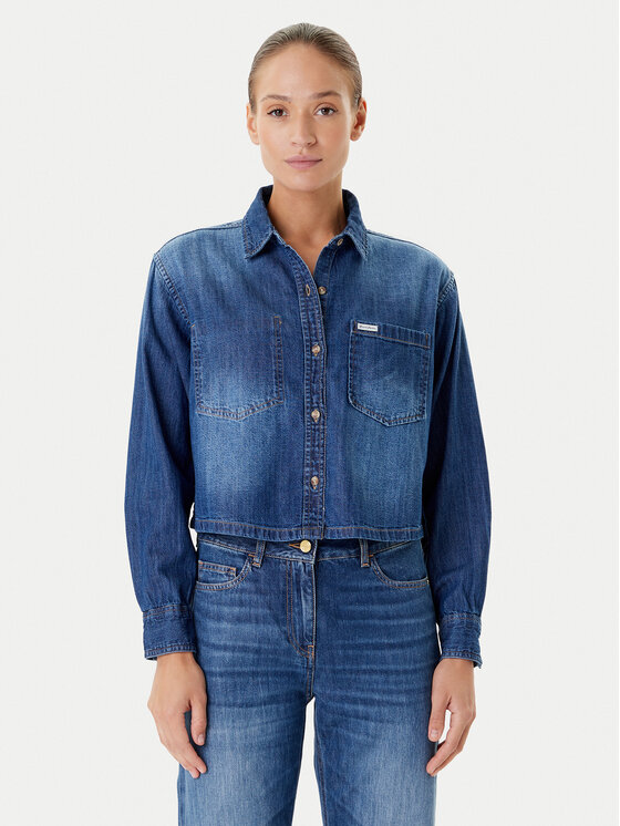 Guess Jeans Koszula jeansowa W5YH0D D5M8A Granatowy Regular Fit