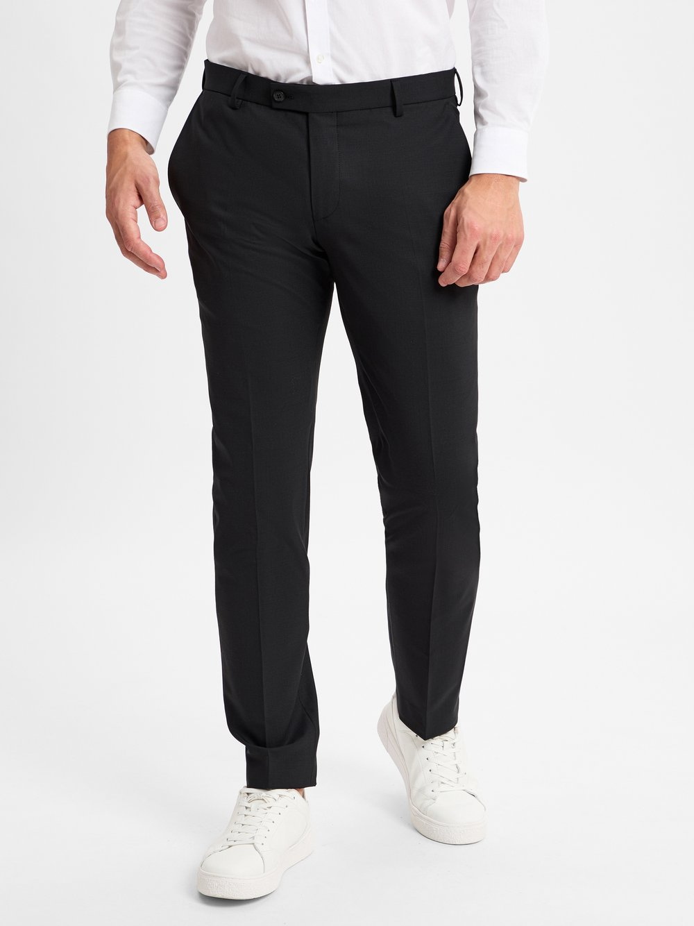 Finshley & Harding Spodnie - Mitch Mężczyźni Modern Fit Sztuczne włókno czarny, 26