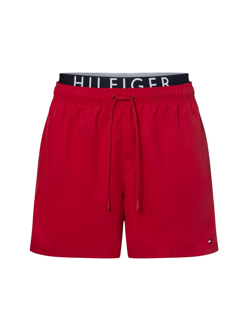 Tommy Hilfiger Męskie kąpielówki Mężczyźni Sztuczne włókno czerwony jednolity, XL