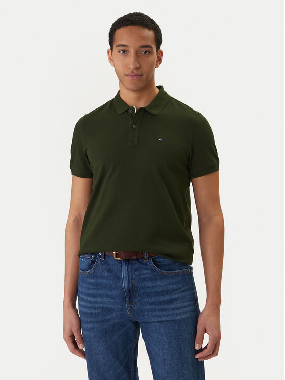 Tommy Jeans Polo DM0DM20676 Zielony Slim Fit