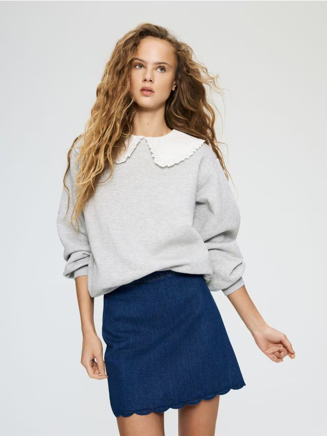Reserved - Bluza z kołnierzykiem - jasnoszary