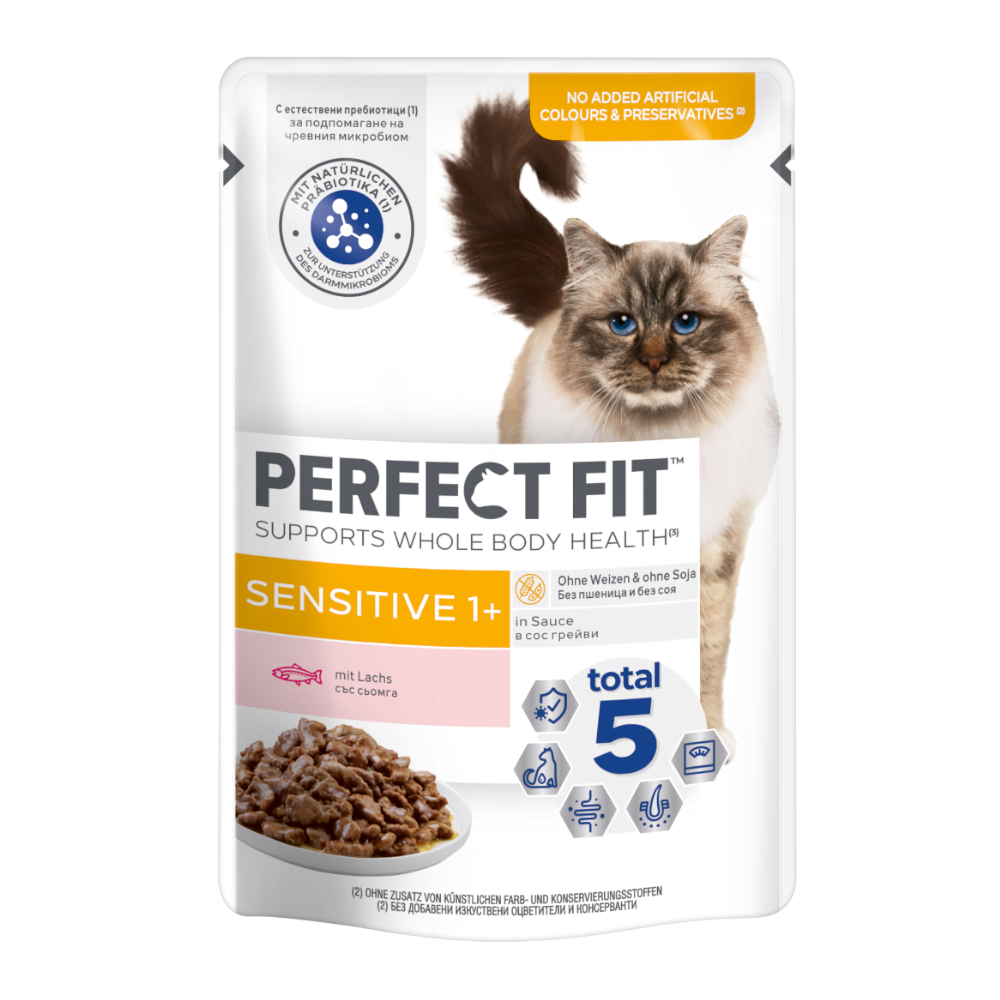 Perfect Fit Sensitive 1+, łosoś - 12 x 85 g