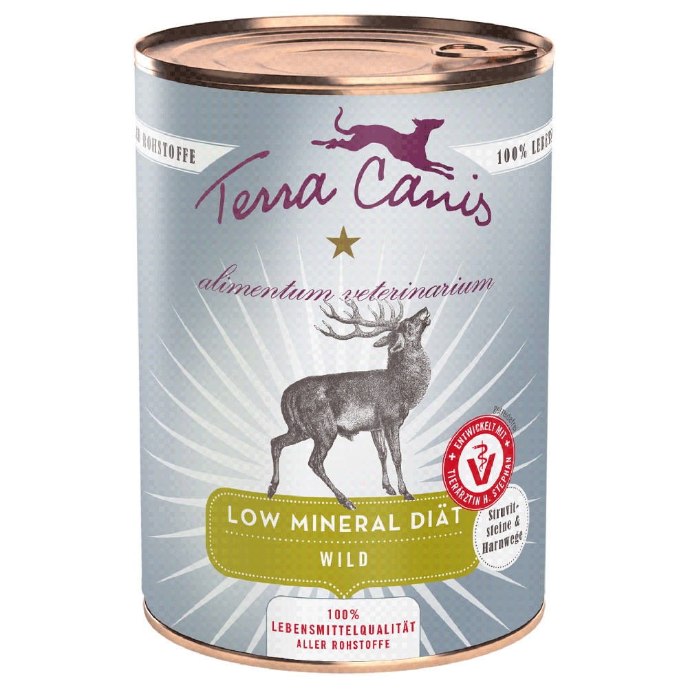 Korzystny pakiet Terra Canis Alimentum Veterinarium Low Mineral Diet, 12 x 400 g - Dziczyzna