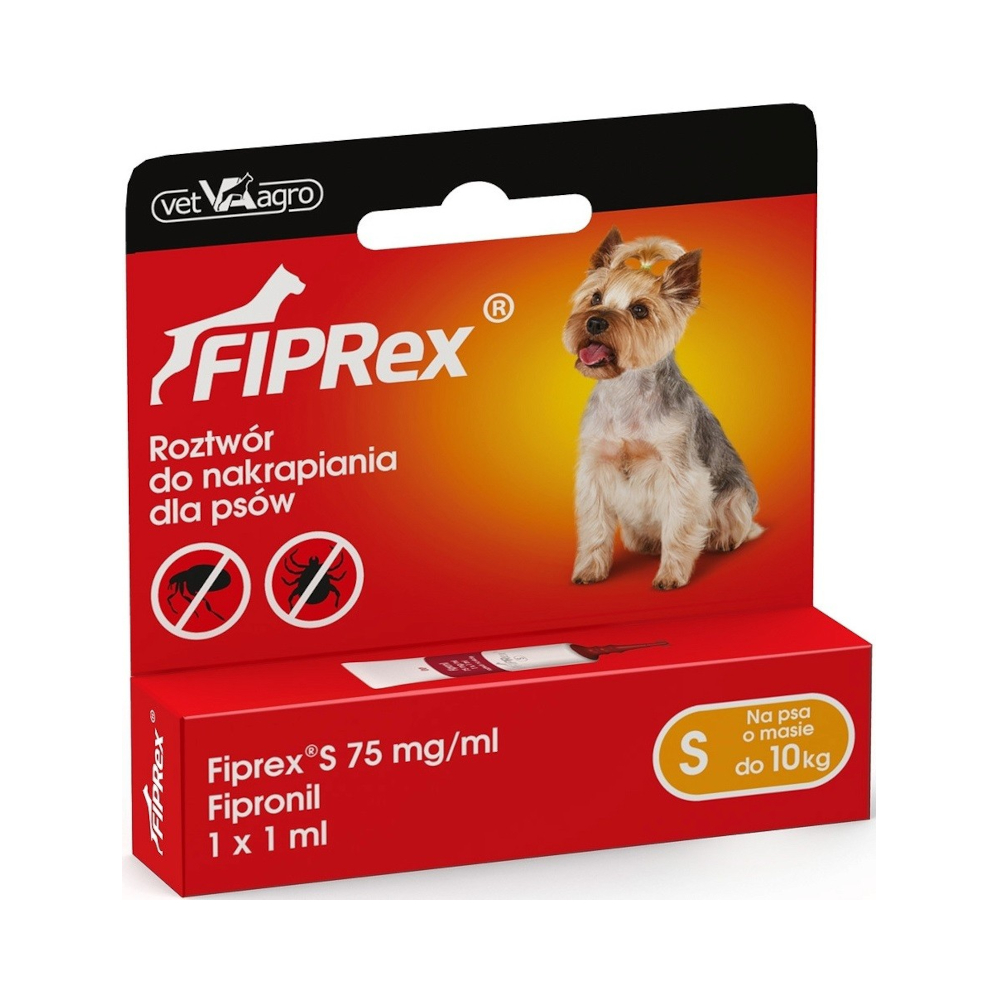 Fiprex Spot-on solution dla psów - S: <10 kg (1 pipeta x 1 ml) miniaturka