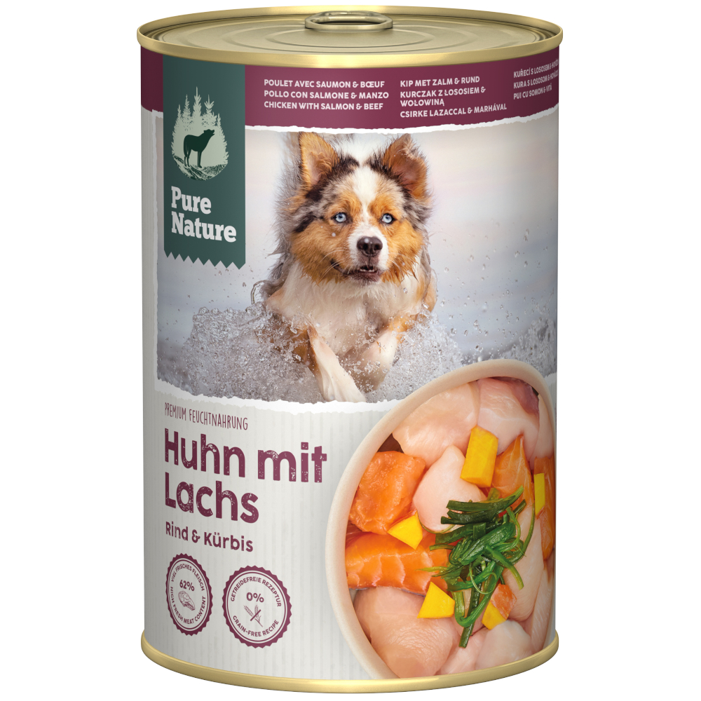 Pure Nature Adult, 6 x 400 g - Kurczak z łososiem i wołowiną