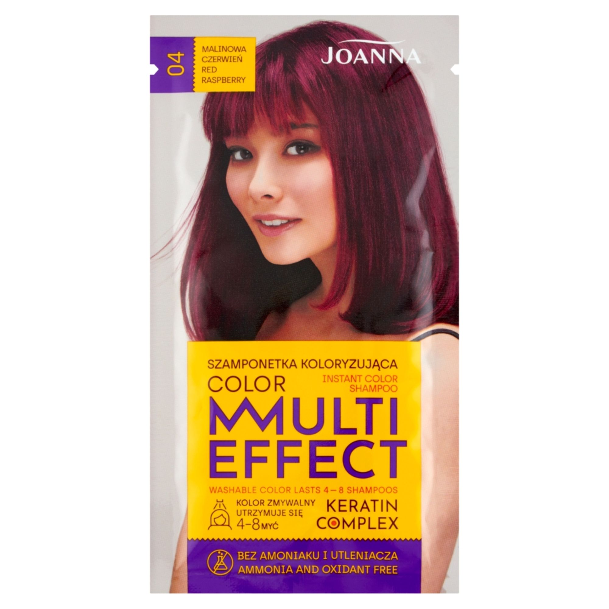 Joanna Multi Effect szamponetka koloryzująca Malinowa Czerwień (04) miniaturka