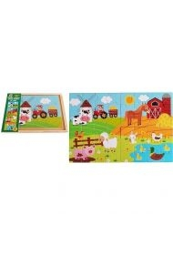 Puzzle drewniane 4x12 elementów Farma SMILY PLAY SPW84947