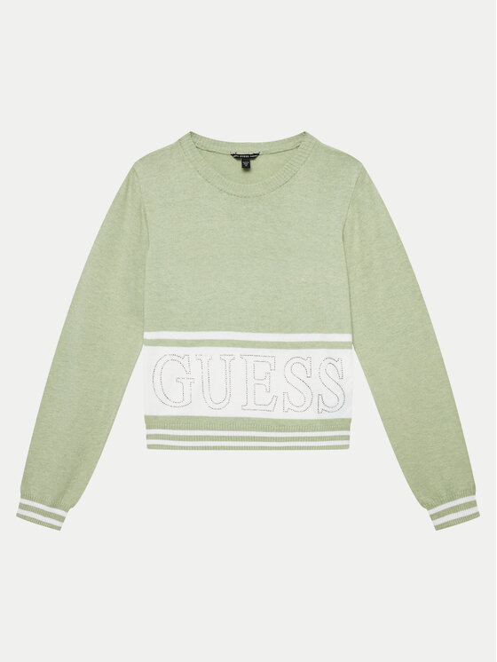 Guess Sweter J4YR01 Z3GW0 Zielony Regular Fit