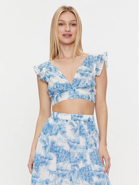 Iconique Bluzka Linda IC24-052 Niebieski Slim Fit