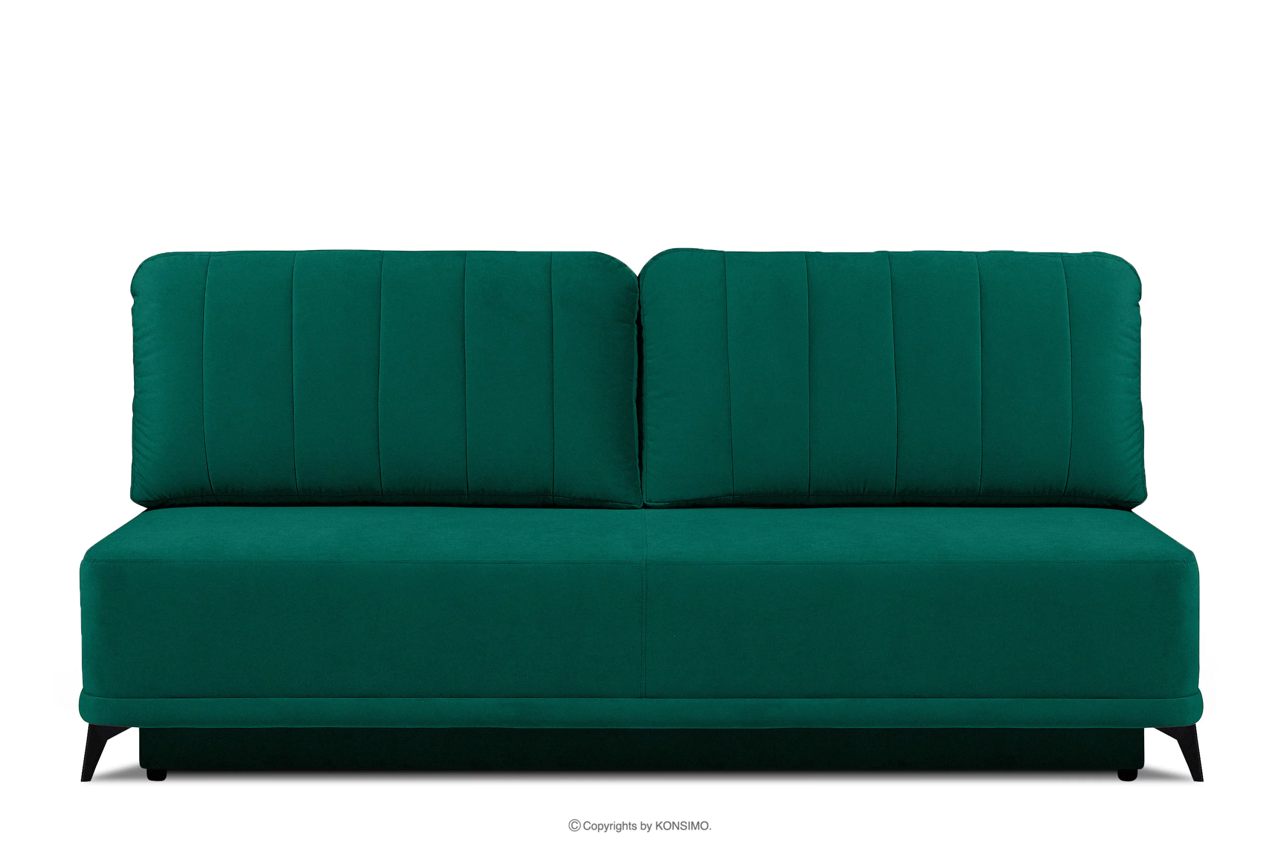Prosta kanapa z funkcją spania 140x200 cm matowa ciemnozielona PULMO
