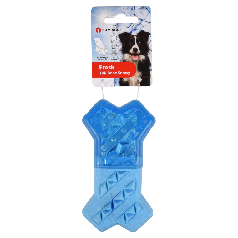 Flamingo zabawka dla psa Snowy Bone, niebieska - Dł. x szer. x wys.: 13,3 x 7,4 x 3,8 cm
