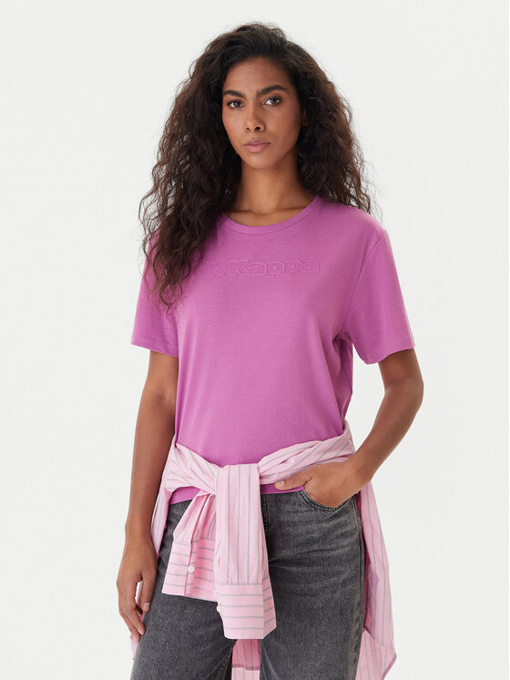 Kappa T-Shirt Frega 351M1KW Fioletowy Regular Fit
