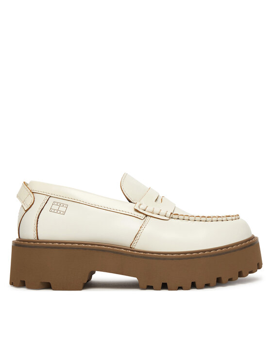 Tommy Jeans Loafersy Archive '01 Leather Loafer EN0EN03022 Kremowy